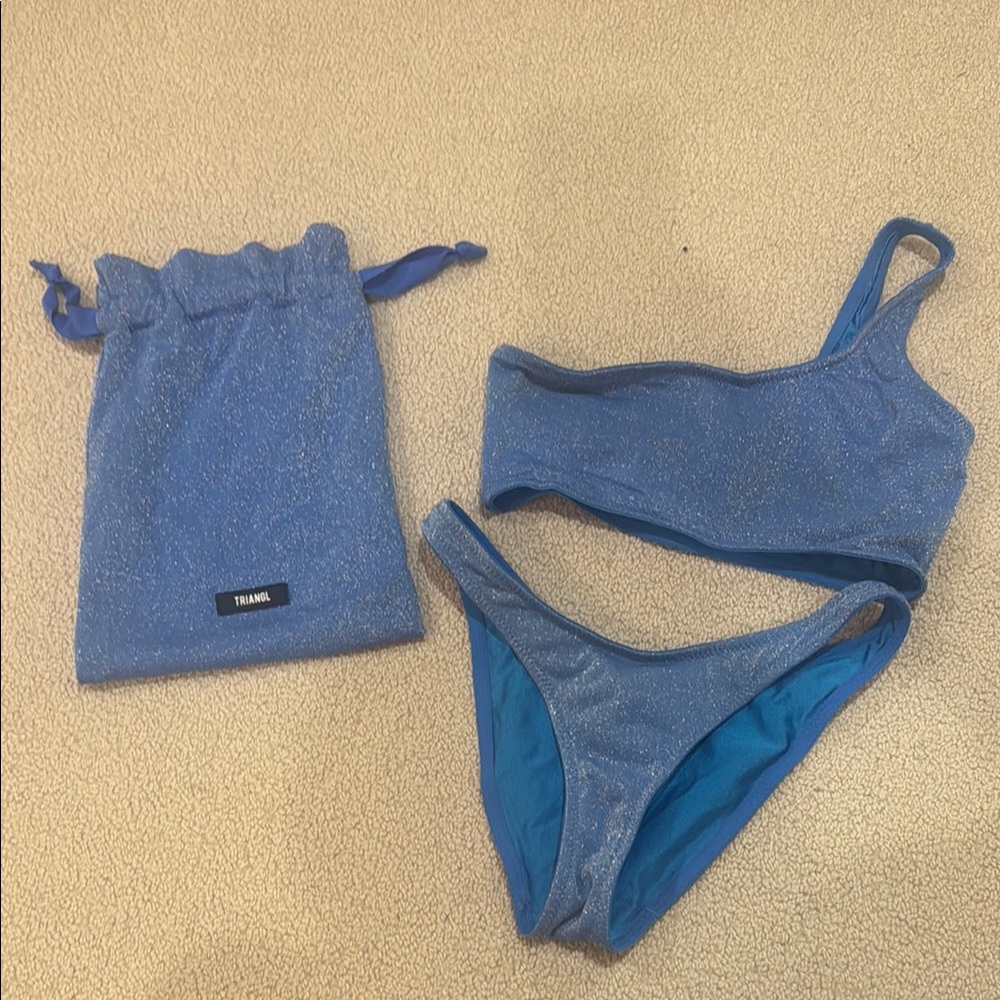 Triangl Blue Glitter Bikini Set